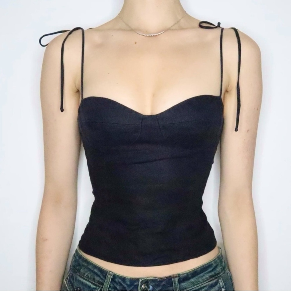 Reformation Bustier Linen Tank